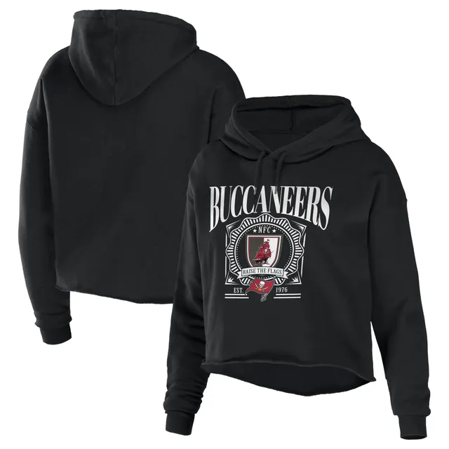 Women's WEAR by Erin Andrews Black Indianapolis Colts Cropped Sponge Fleece  Pullover Hoodie