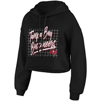 Women's WEAR by Erin Andrews Black Tampa Bay Buccaneers Domestic Cropped Pullover Hoodie