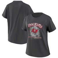 Women's WEAR by Erin Andrews Charcoal Tampa Bay Buccaneers Boyfriend T-Shirt