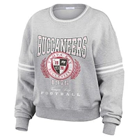 Women's WEAR by Erin Andrews Heather Gray Tampa Bay Buccaneers Cropped Pullover Sweatshirt