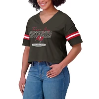 T-shirt boxy à blocs de couleurs orange/blanc pour femme WEAR by Erin Andrews Tampa Bay Buccaneers, grande taille