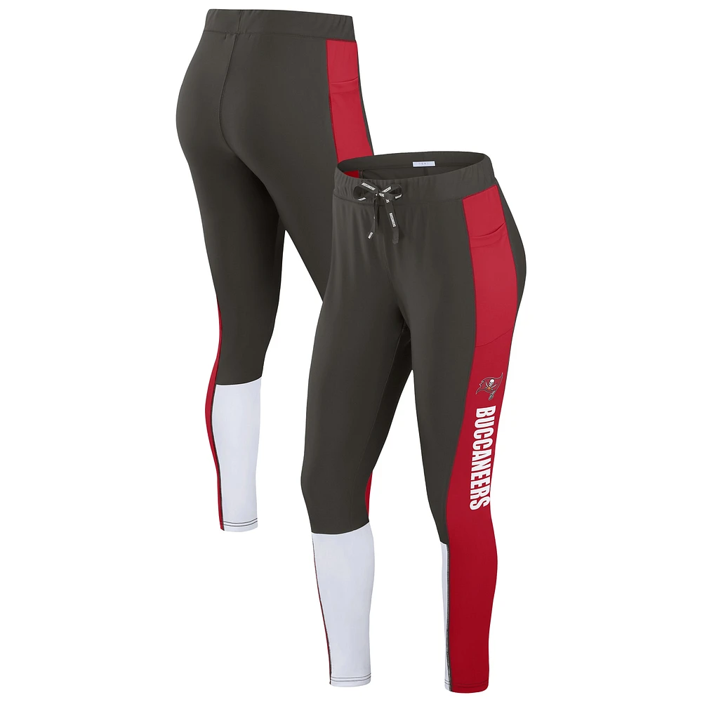 Women's WEAR by Erin Andrews Pewter/Red Tampa Bay Buccaneers Color-Block Leggings