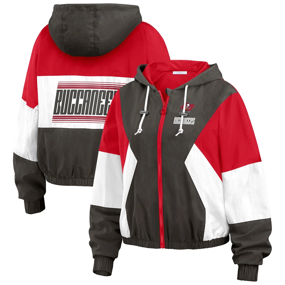 Women's WEAR by Erin Andrews  Red Tampa Bay Buccaneers Color Block Full-Zip Windbreaker Jacket