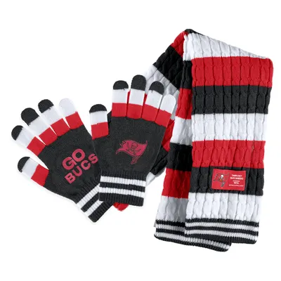 Tampa Bay Buccaneers WEAR by Erin Andrews Women's Striped Scarf & Gloves Set