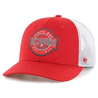 Youth '47 Red/White Tampa Bay Buccaneers Scramble Adjustable Trucker Hat