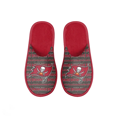 Youth FOCO Tampa Bay Buccaneers Scuff Wordmark Slide Slippers