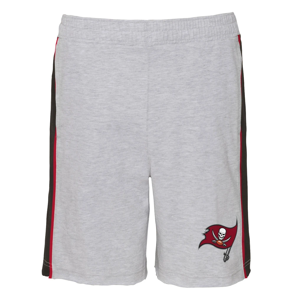 Short en molleton gris chiné pour enfant Tampa Bay Buccaneers Wingback French Terry