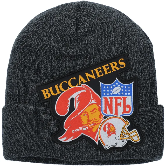 Lids Tampa Bay Buccaneers Youth Bone Cuffed Knit Hat - Cream/Red