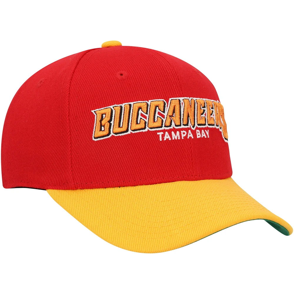 Casquette réglable Shredder Tampa Bay Buccaneers Shredder rouge/jaune Mitchell & Ness pour jeune