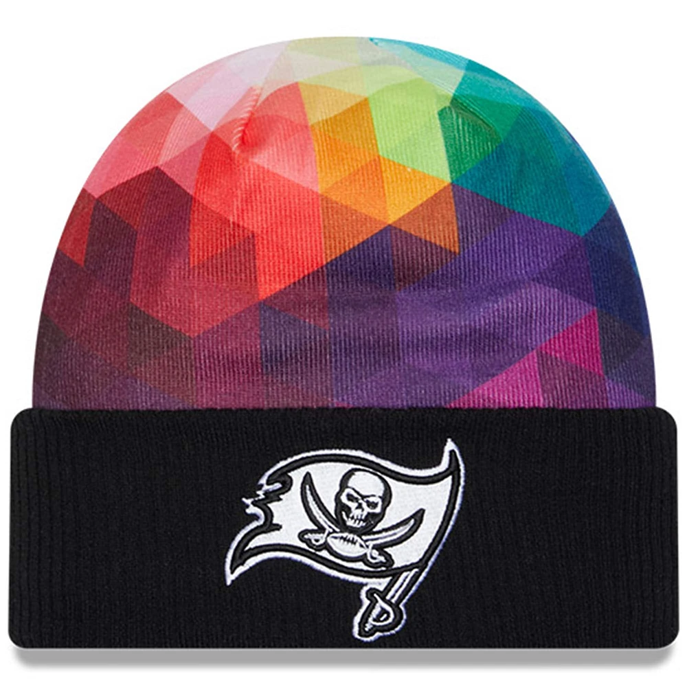 Bonnet en tricot à revers NFL Crucial Catch New Era noir Tampa Bay Buccaneers 2023 pour jeune