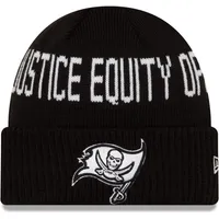 Lids Tampa Bay Buccaneers New Era Youth Social Justice Cuffed Knit Hat -  Black