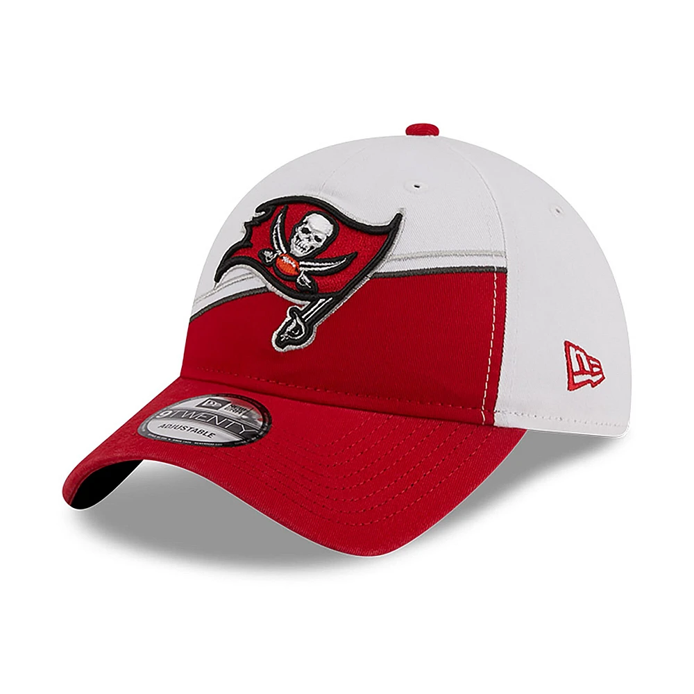 Casquette réglable New Era Tampa Bay Buccaneers 2023 Sideline 9TWENTY pour enfant, blanc/écarlate