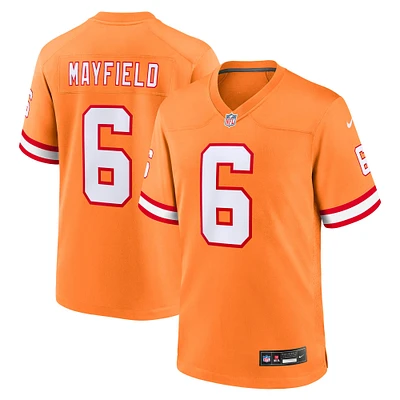 Maillot de match alternatif Nike Baker Mayfield orange des Tampa Bay Buccaneers pour jeunes