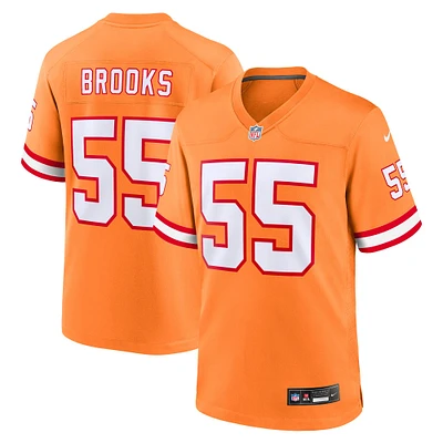 Maillot de match joueur retraité Nike Derrick Brooks Orange Tampa Bay Buccaneers pour jeune