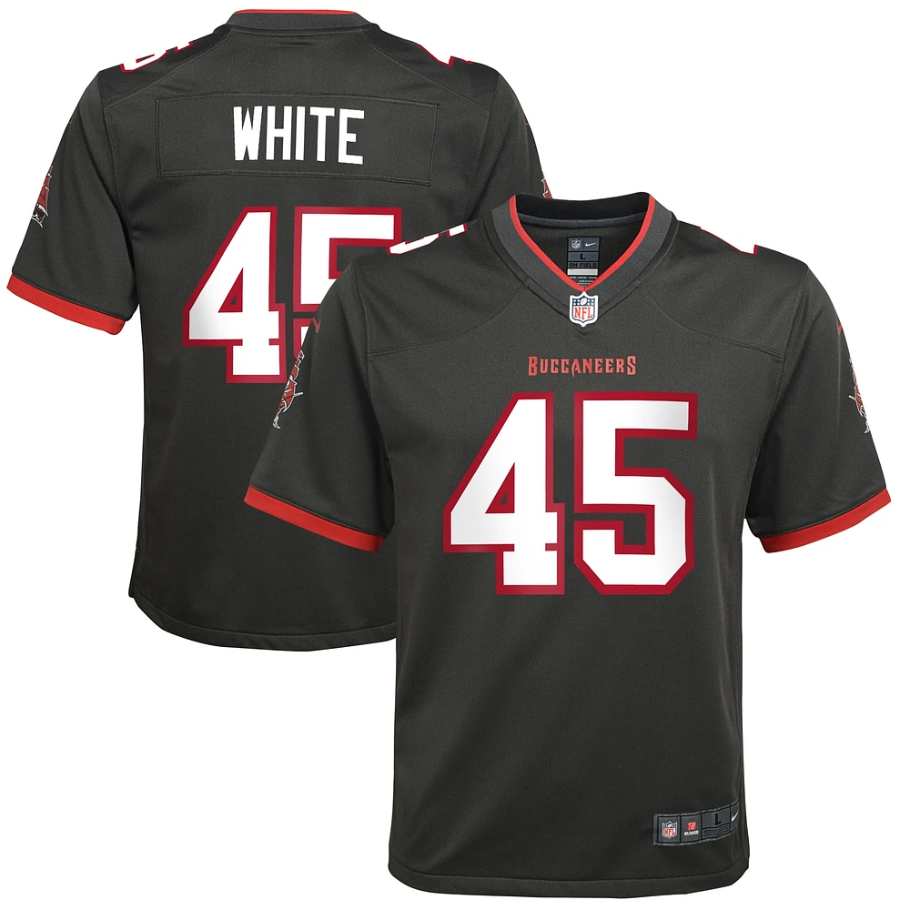 Maillot de match Nike Devin des Tampa Bay Buccaneers en étain blanc pour jeune