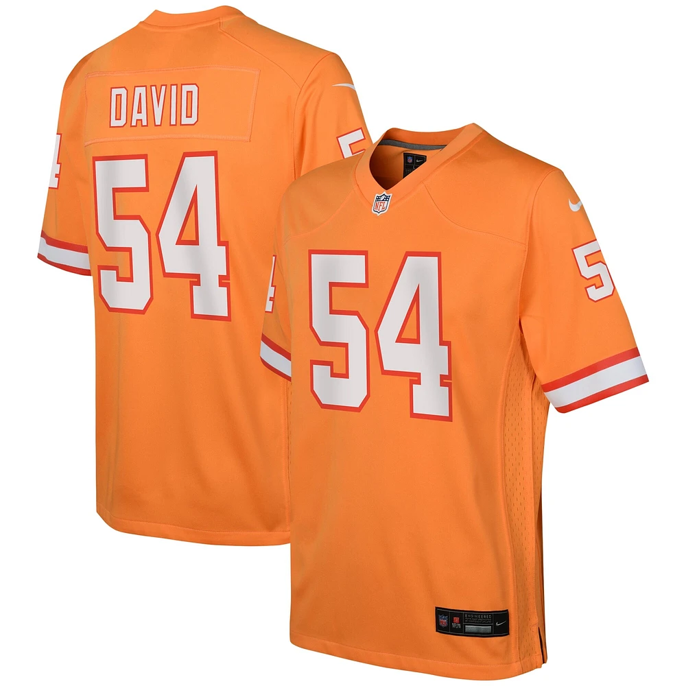 Maillot de match alternatif Nike Lavonte David Orange des Tampa Bay Buccaneers pour jeune