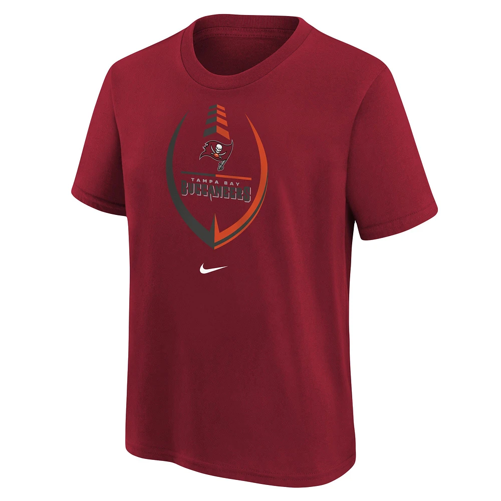 Youth Nike Red Tampa Bay Buccaneers Icon Football - T-Shirt