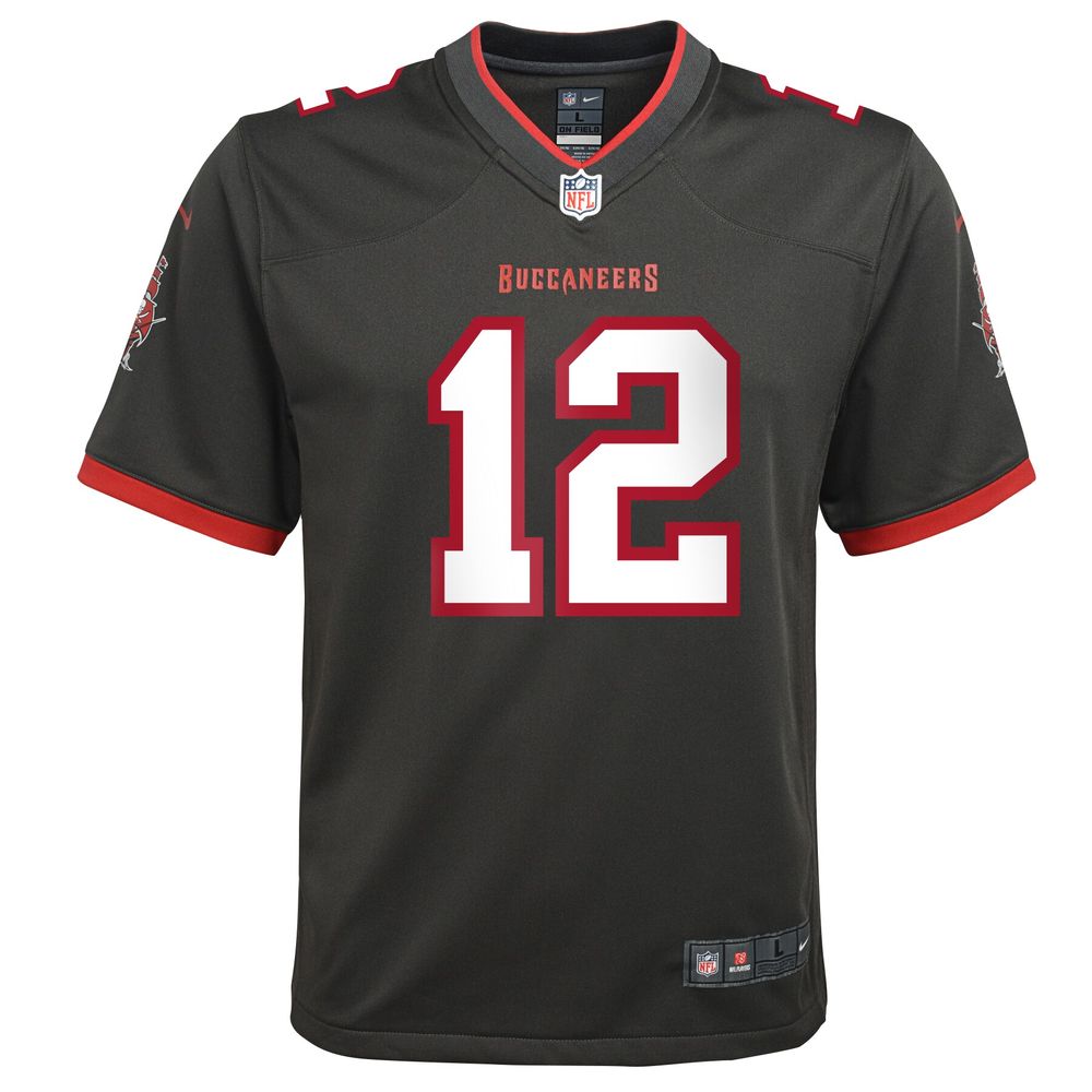 Youth Nike Tom Brady Pewter Tampa Bay Buccaneers Alternate Game Jersey