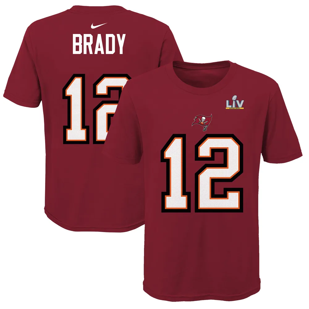 Nike Youth Nike Tom Brady Red Tampa Bay Buccaneers Super Bowl LV Bound Name  & Number T-Shirt