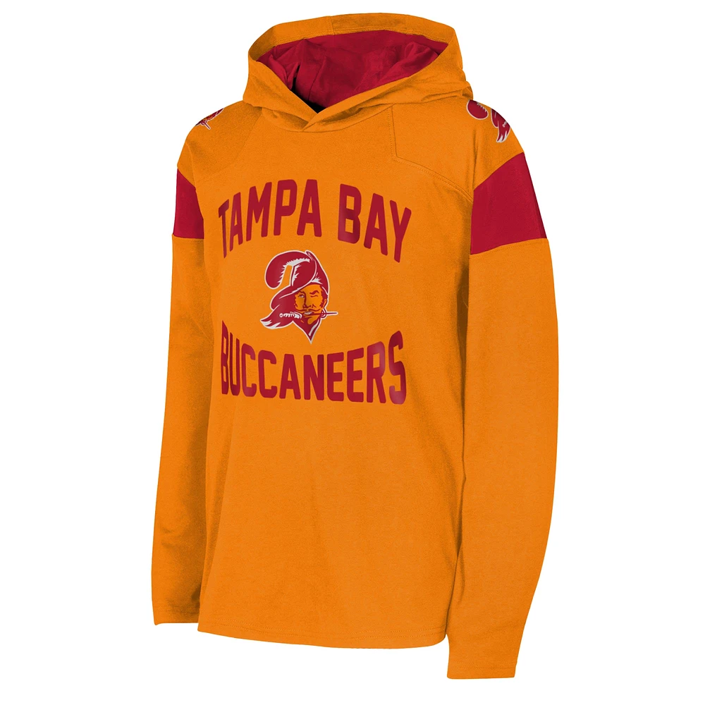 Youth Orange Tampa Bay Buccaneers The Champ is Here Retro Long Sleeve Hoodie T-Shirt