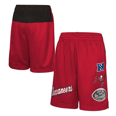 Youth Red Tampa Bay Buccaneers Game Time Color-Block Shorts