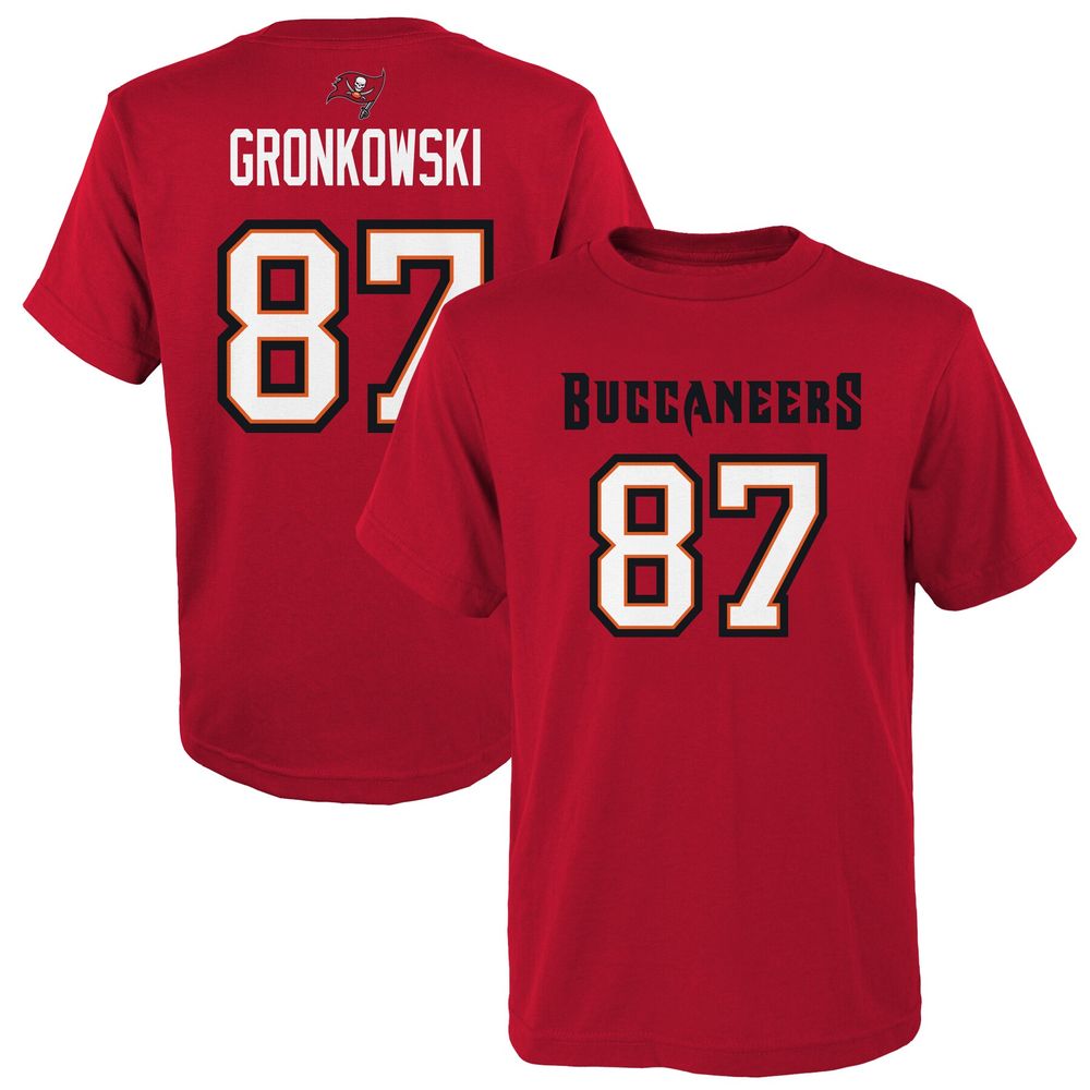 Outerstuff Youth Rob Gronkowski Red Tampa Bay Buccaneers Mainliner Player  Name & Number T-Shirt