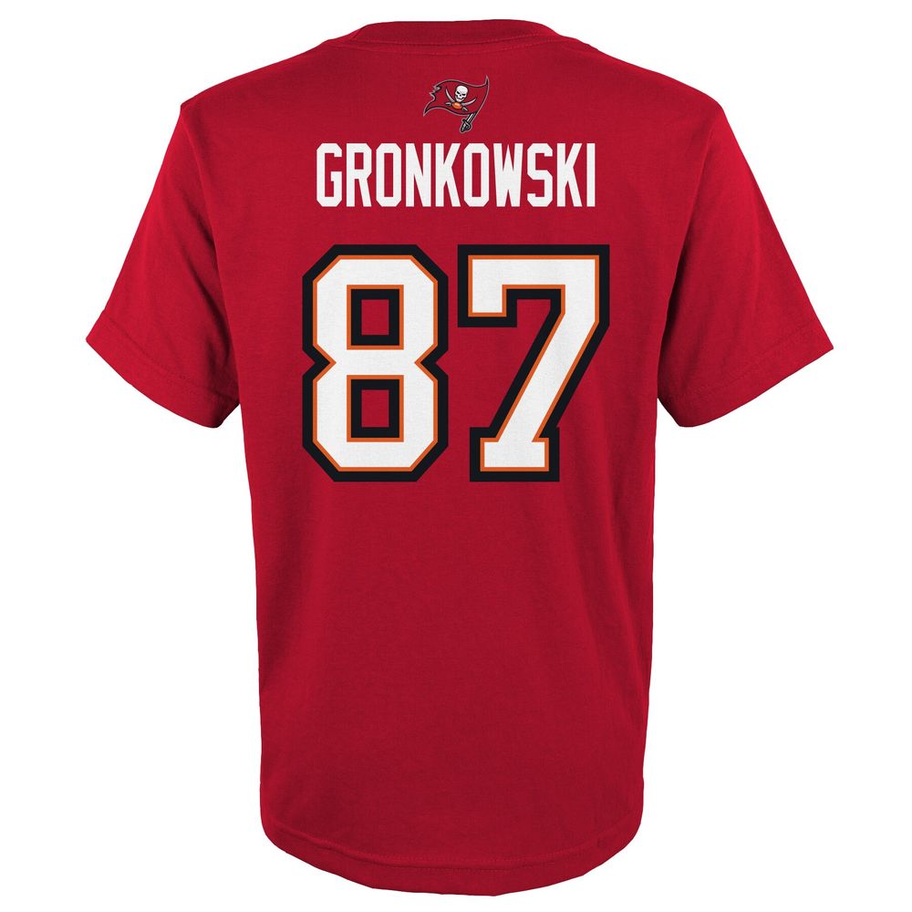 Youth Rob Gronkowski Red Tampa Bay Buccaneers Mainliner Player Name &  Number T-Shirt