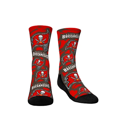 Youth Rock Em Socks Tampa Bay Buccaneers Allover Logo & Paint Crew Socks
