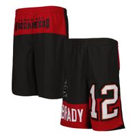 Youth Tom Brady Black Tampa Bay Buccaneers Name & Number Player Shorts