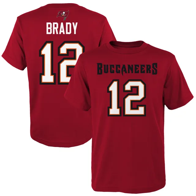 Lids Tom Brady Tampa Bay Buccaneers Player Name & Number Raglan 3/4-Sleeve  T-Shirt - Cream/Orange