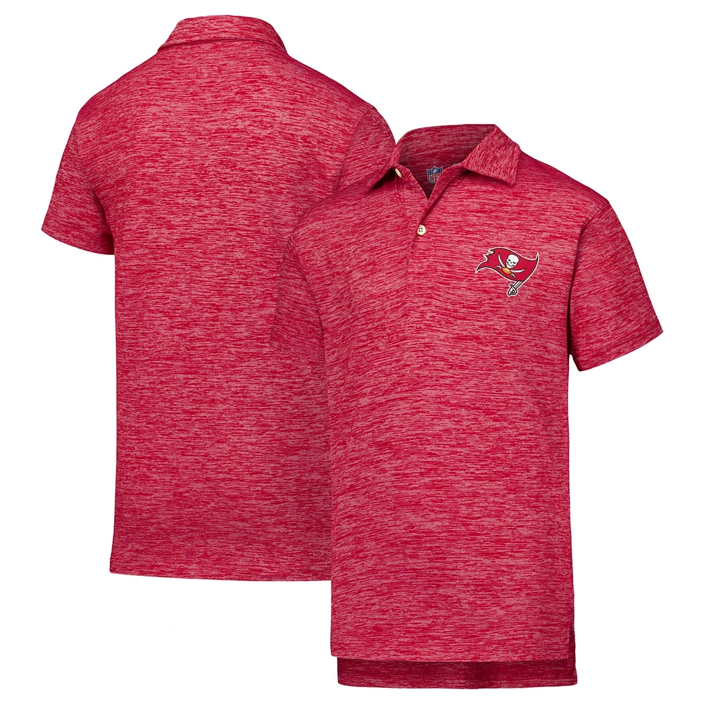 Youth Wes & Willy Red Tampa Bay Buccaneers Cloudy Yarn Polo