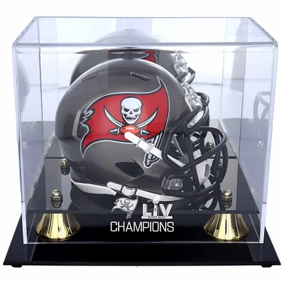 Vitrine de présentation du logo du mini casque Golden Classic des Buccaneers de Tampa Bay Super Bowl LV Champions
