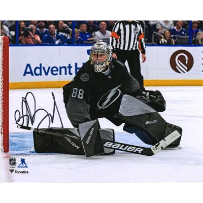 Lids Andrei Vasilevskiy Tampa Bay Lightning Fanatics Authentic Framed  Autographed 8 x 10 Black Jersey In Net Photograph