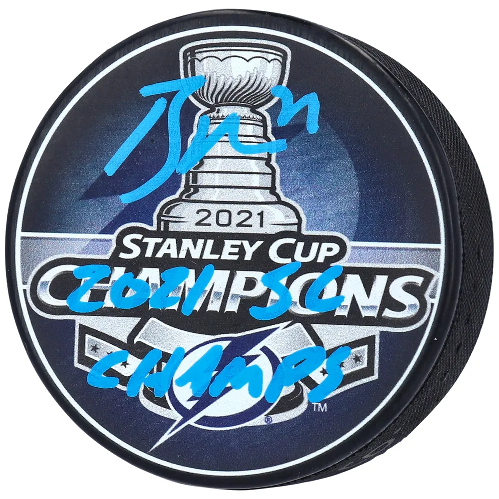 Brayden Point Tampa Bay Lightning Autographed Reverse Retro Logo Hockey Puck