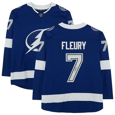 Maillot Breakaway bleu autographié par Haydn Fleury du Lightning de Tampa Bay