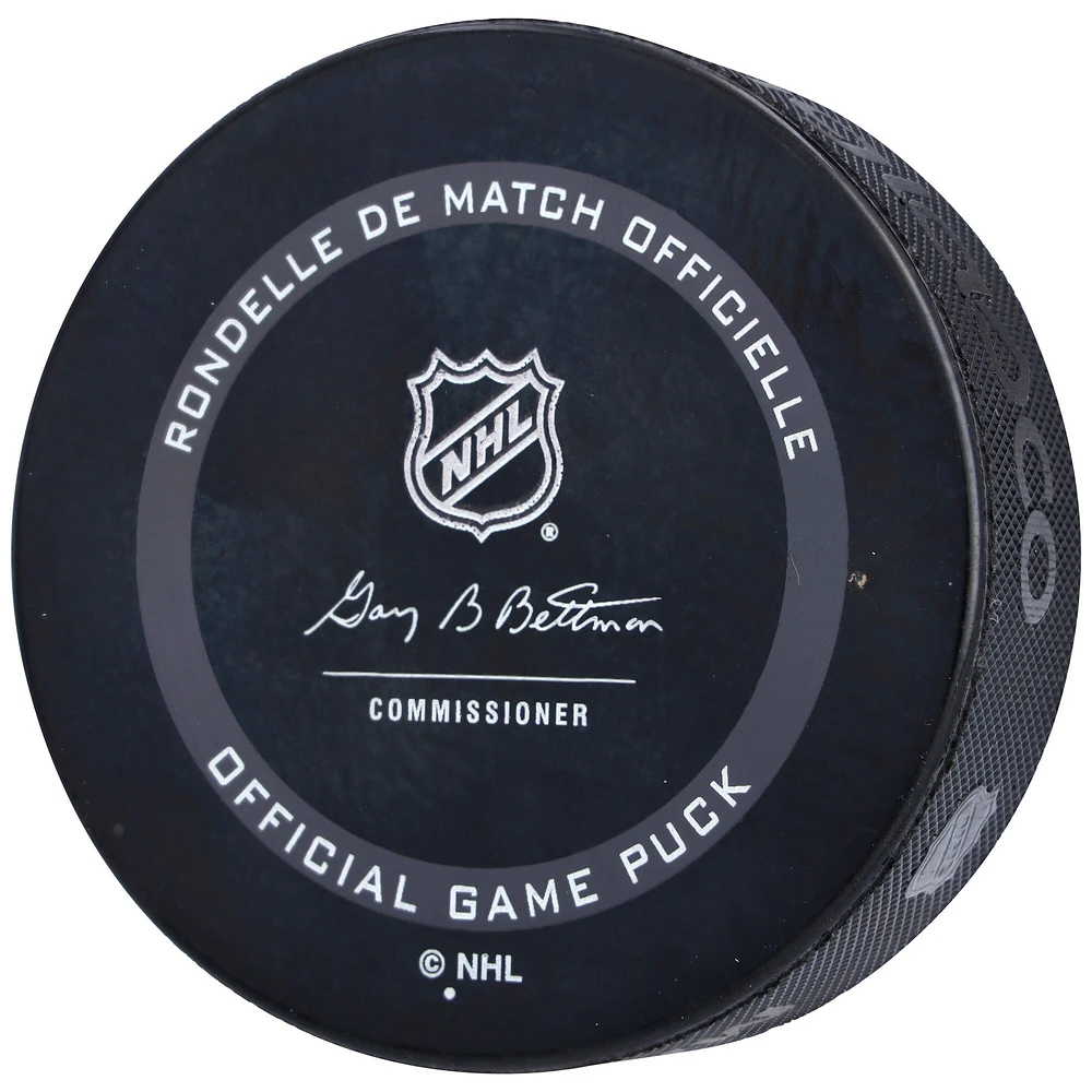 Rondelle de match officielle autographiée par Haydn Fleury du Lightning de Tampa Bay