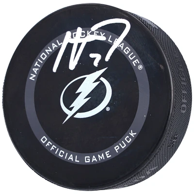 Rondelle de match officielle autographiée par Haydn Fleury du Lightning de Tampa Bay