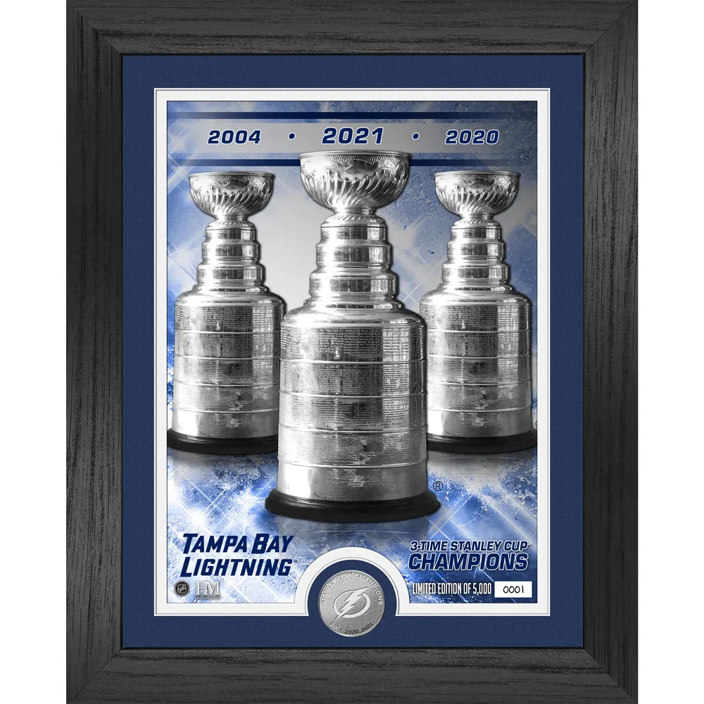Lids Tampa Bay Lightning Highland Mint 3-Time Stanley Cup Champions 13'' x  16'' Silver Coin Photo Mint