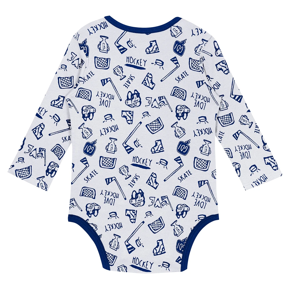 Infant White Tampa Bay Lightning Dynamic Defender Long Sleeve Bodysuit