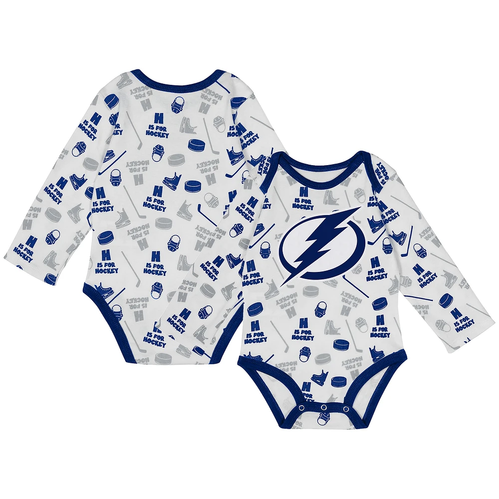 Body à manches longues pour bébé blanc Tampa Bay Lightning Quick Learner