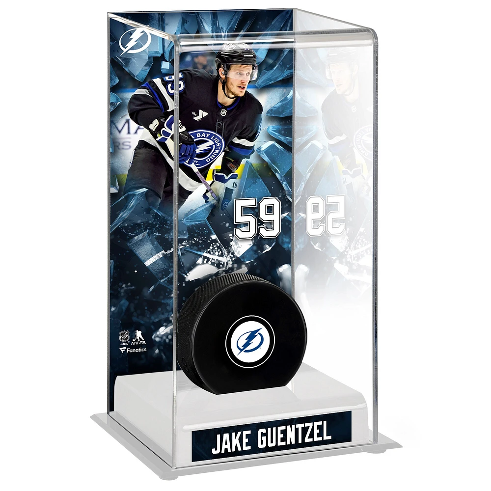 Étui de luxe pour rondelles de hockey de grande taille Jake Guentzel Tampa Bay Lightning