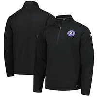 Men's Fanatics  Black Tampa Bay Lightning Authentic Pro Fleece Quarter-Zip Jacket