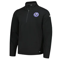 Men's Fanatics  Black Tampa Bay Lightning Authentic Pro Fleece Quarter-Zip Jacket