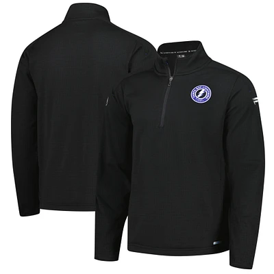 Men's Fanatics  Black Tampa Bay Lightning Authentic Pro Fleece Quarter-Zip Jacket