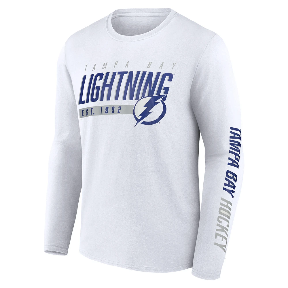Men's Fanatics  White Tampa Bay Lightning Long Sleeve T-Shirt