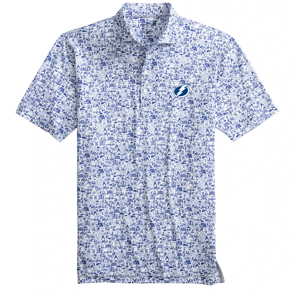 Men's johnnie-O  Blue/White Tampa Bay Lightning Slapshot Polo