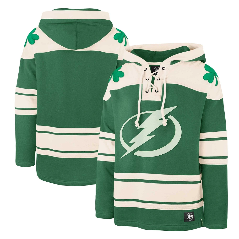 Sweat à capuche en dentelle supérieure '47 Kelly Green Tampa Bay Lightning St. Patrick's Day pour hommes