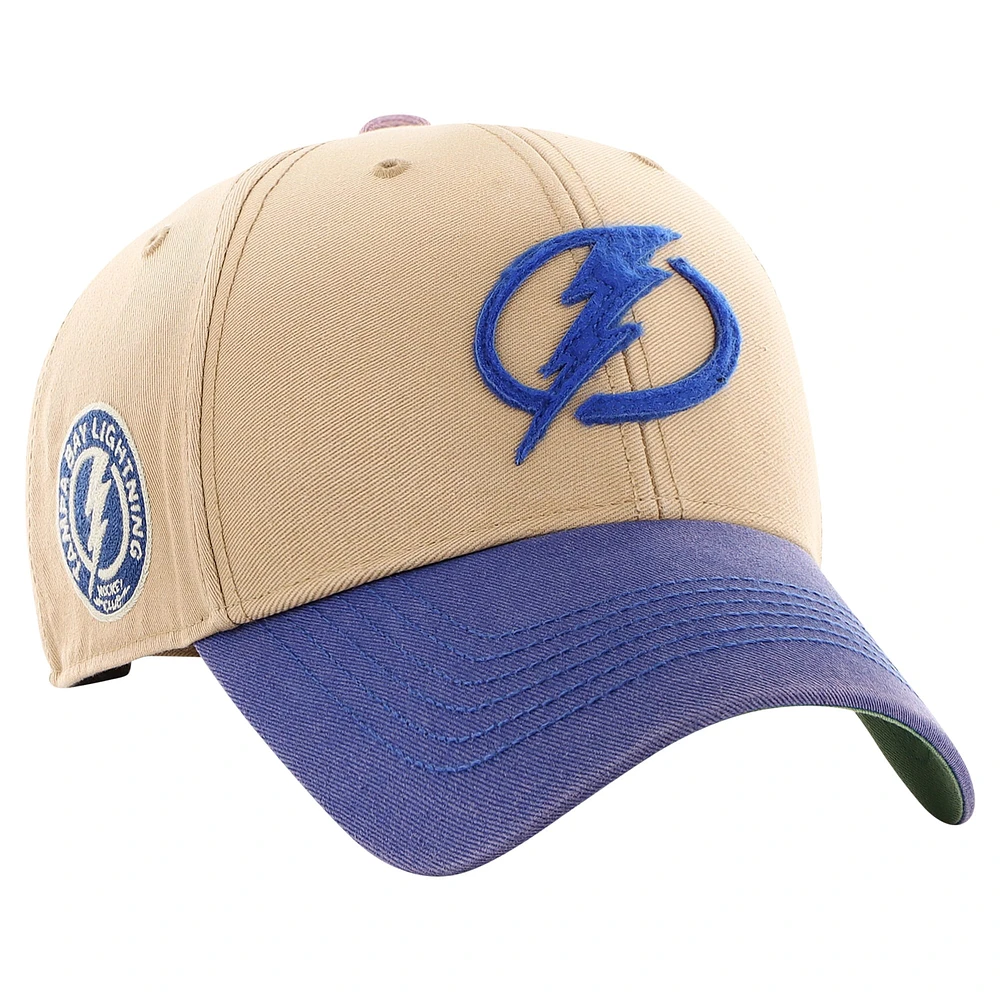 Men's '47 Khaki/Blue Tampa Bay Lightning Dusted Sedgwick MVP Adjustable Hat