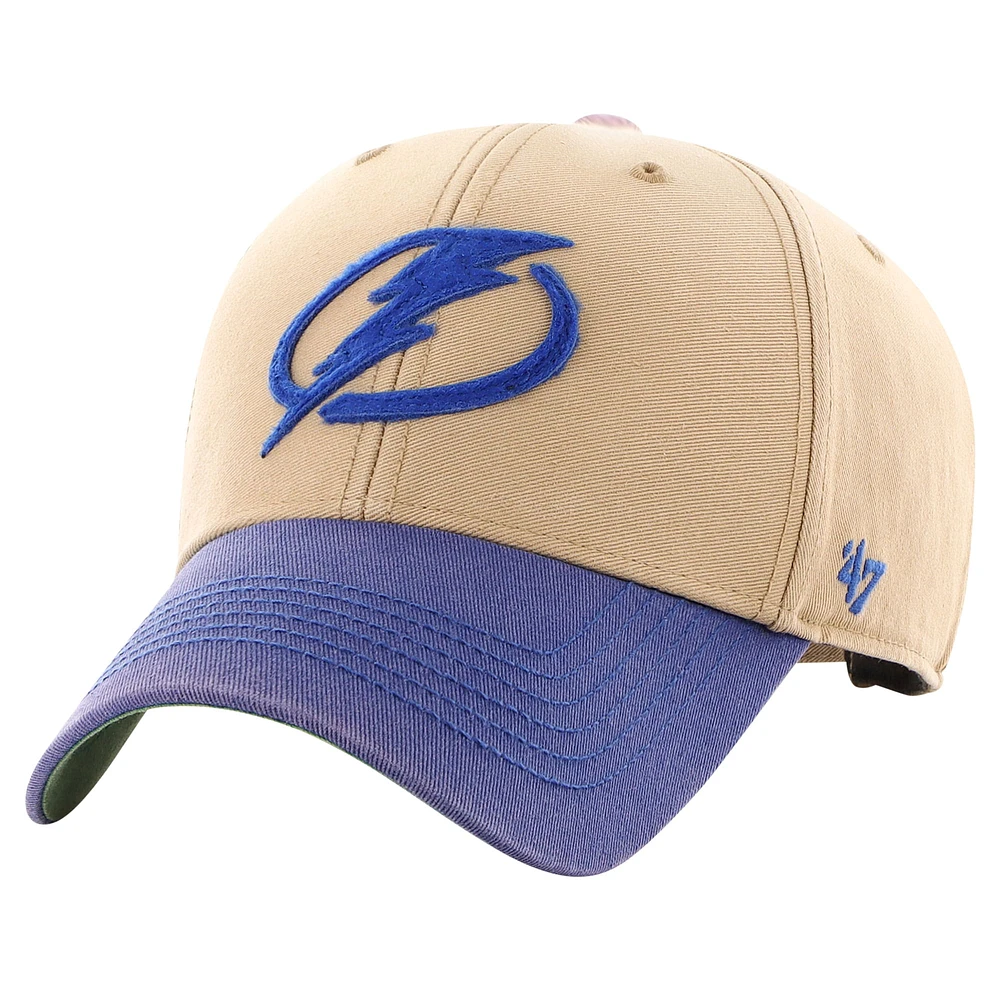 Men's '47 Khaki/Blue Tampa Bay Lightning Dusted Sedgwick MVP Adjustable Hat