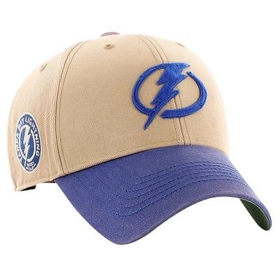 Men's '47 Khaki/Blue Tampa Bay Lightning Dusted Sedgwick MVP Adjustable Hat